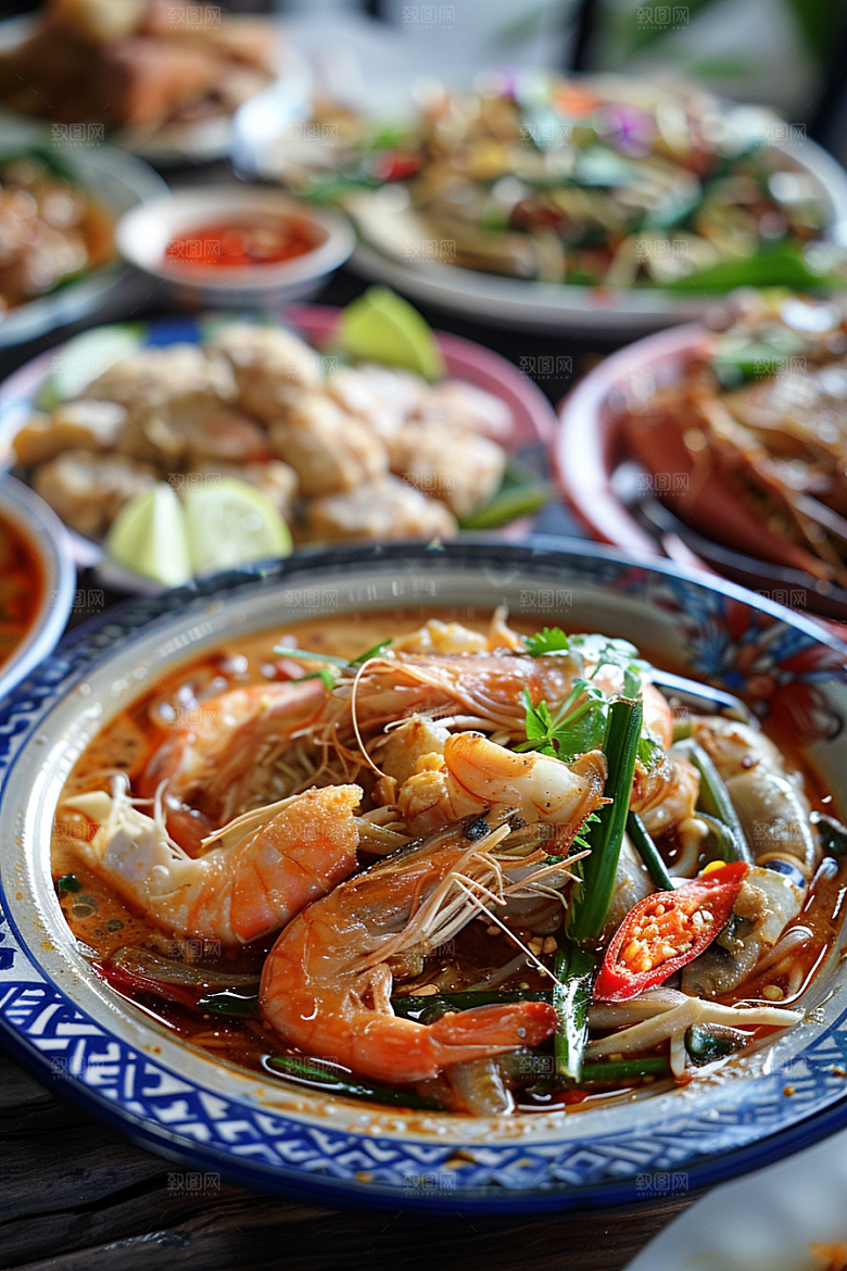 泰国菜咖喱美食摄影图