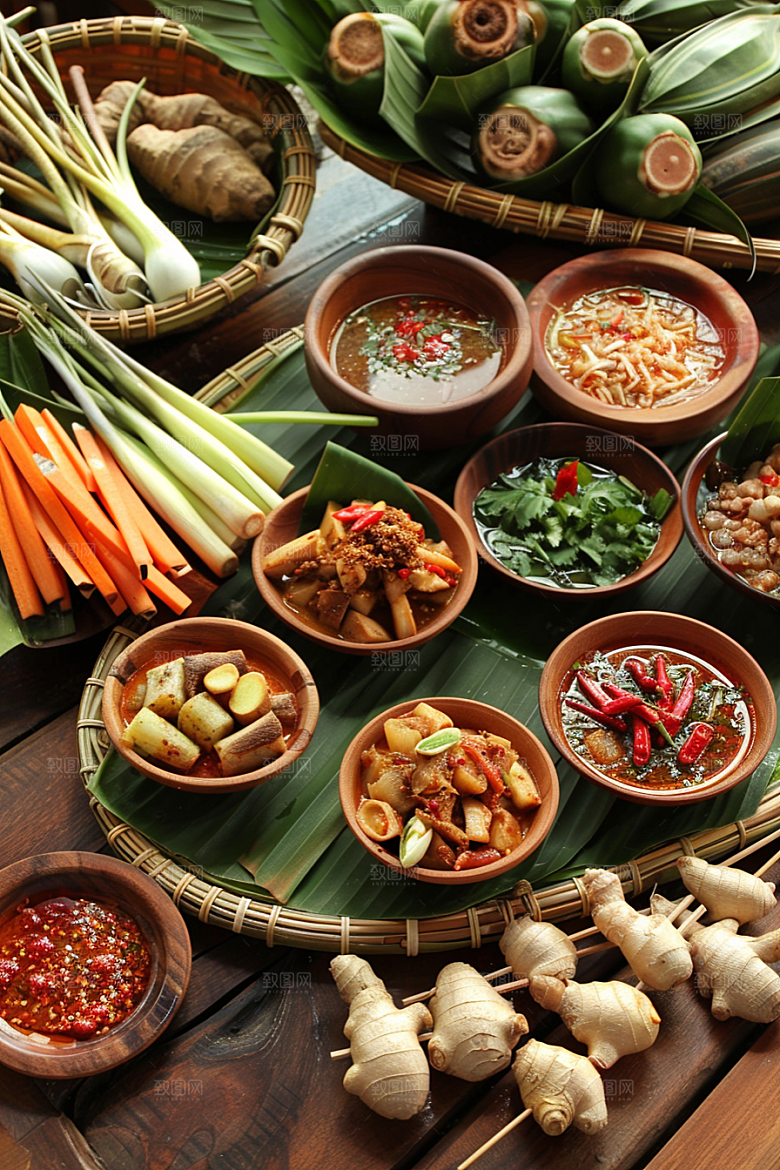 泰国菜香料泰餐摄影图