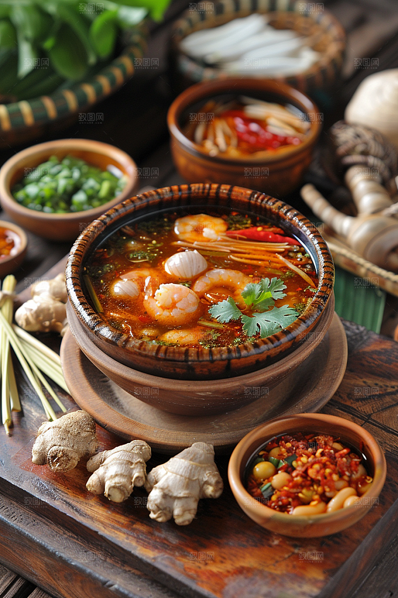 泰国菜美味泰餐摄影图
