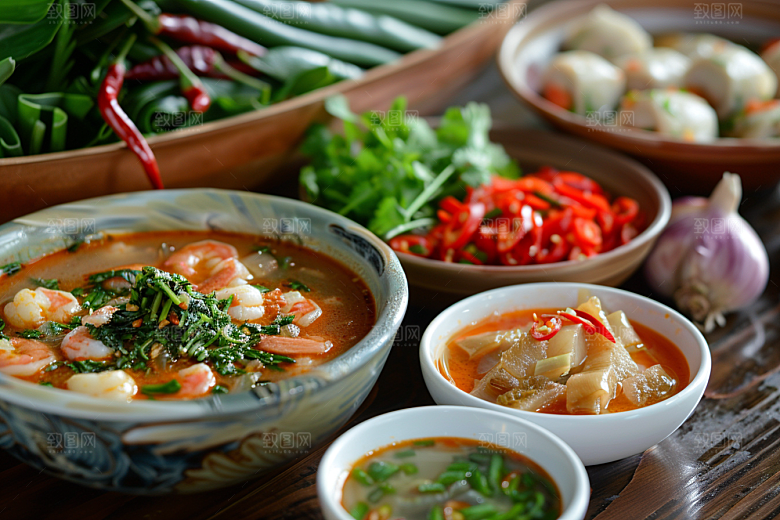 泰国菜地方菜美味摄影图