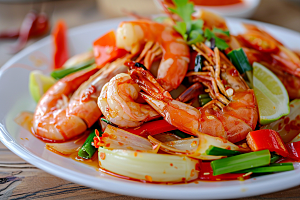 泰国菜美食冬阴功摄影图