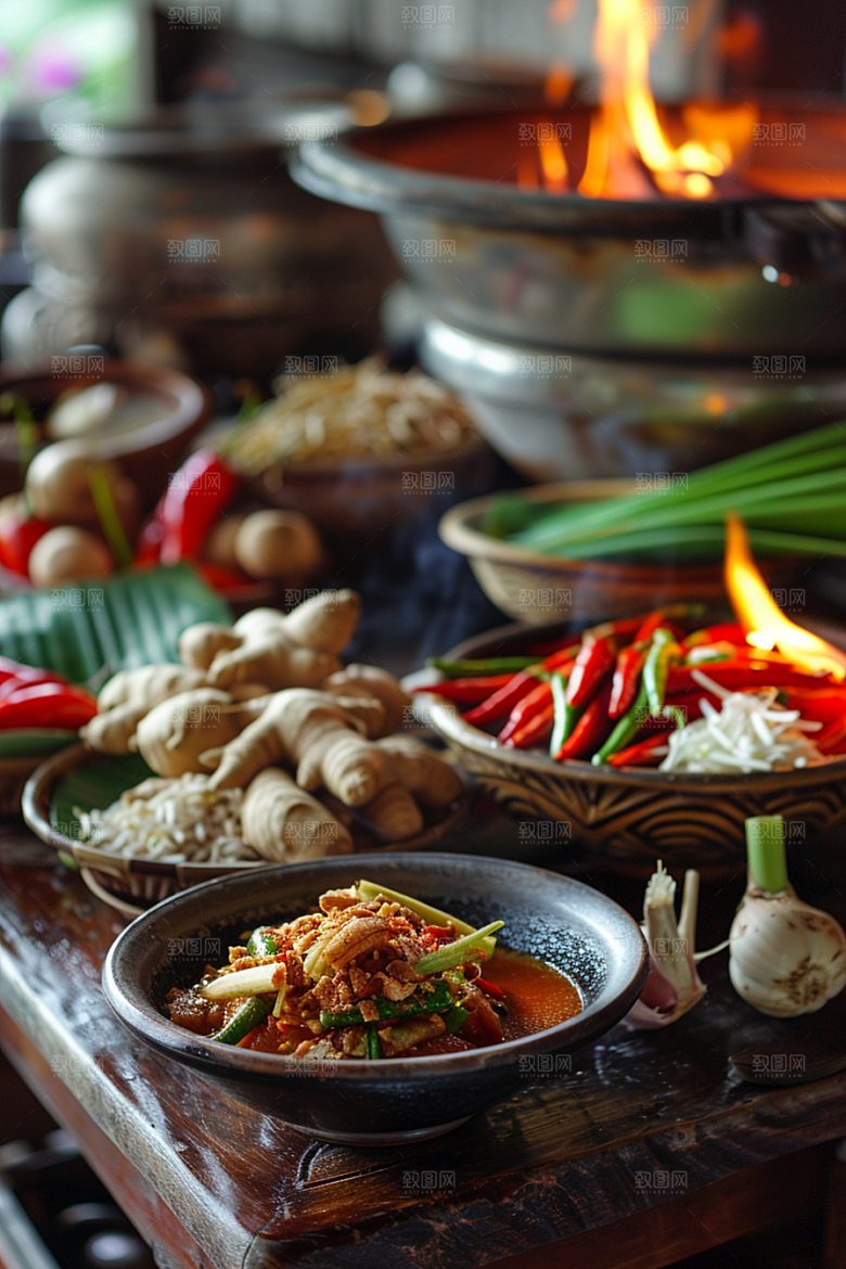 泰国菜美食香料摄影图