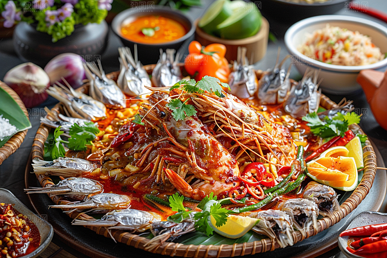 泰国菜泰餐地方菜摄影图