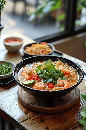 泰国菜自然泰餐摄影图