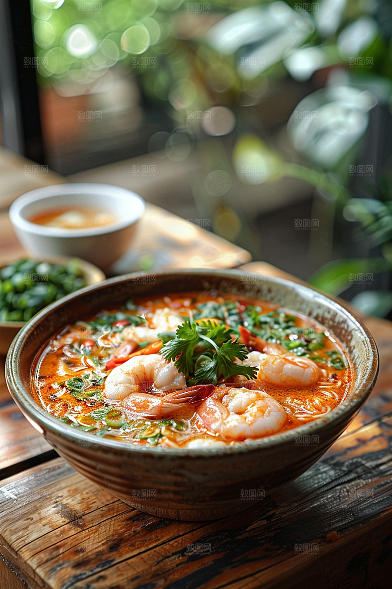 泰国菜冬阴功泰餐摄影图