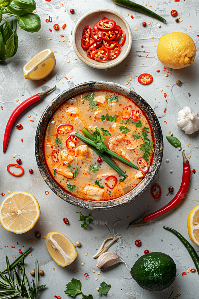 泰国菜特色美食摄影图