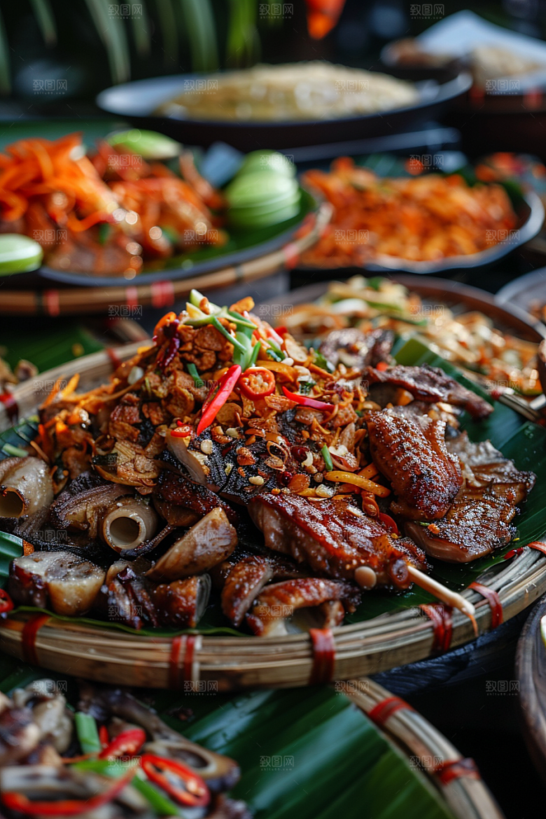 泰国菜咖喱香料摄影图