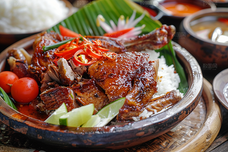 泰国菜美食冬阴功摄影图
