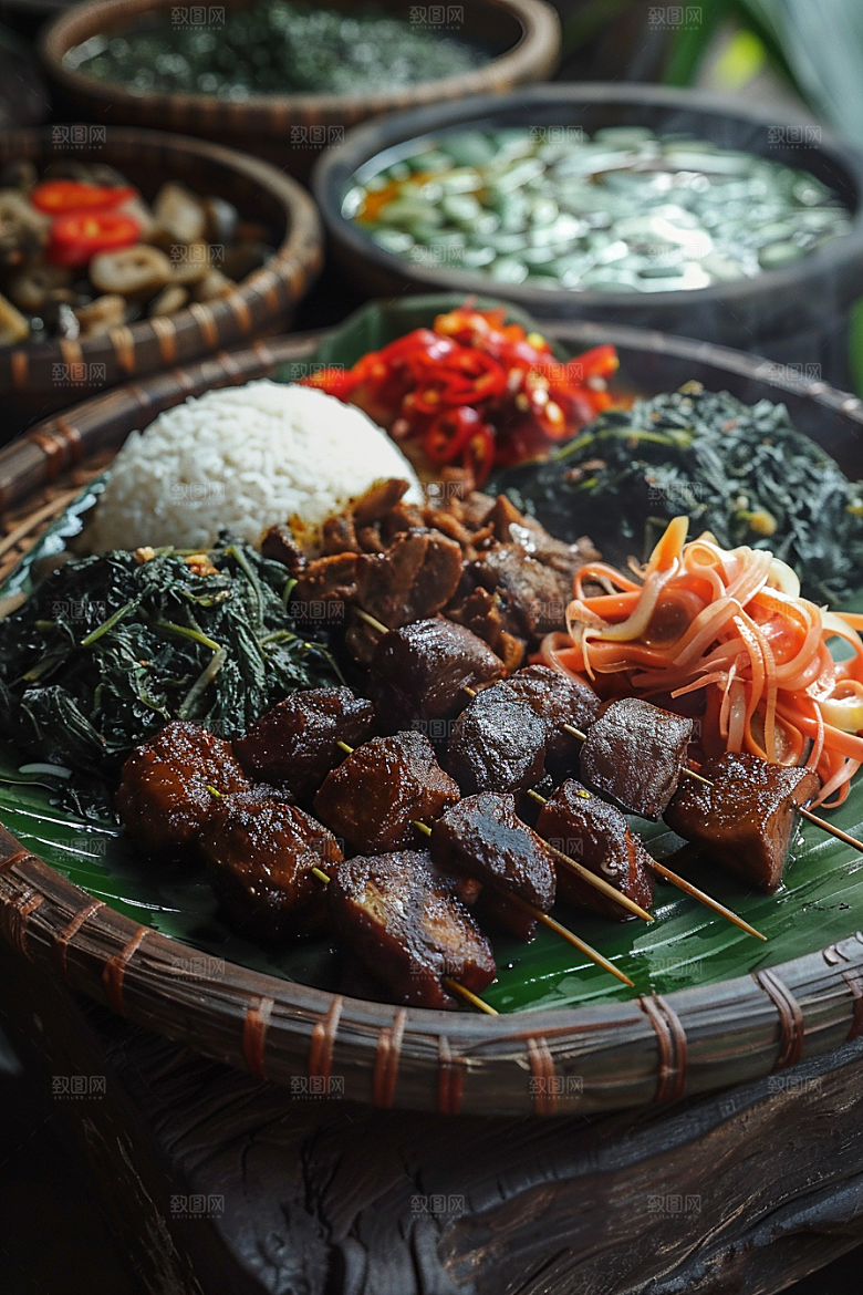 泰国菜泰餐咖喱摄影图