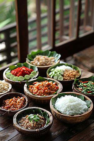 泰国菜美食咖喱摄影图