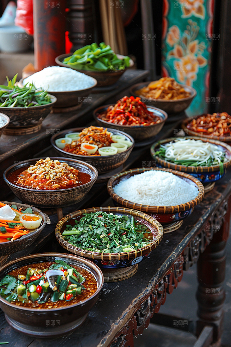 泰国菜自然泰餐摄影图