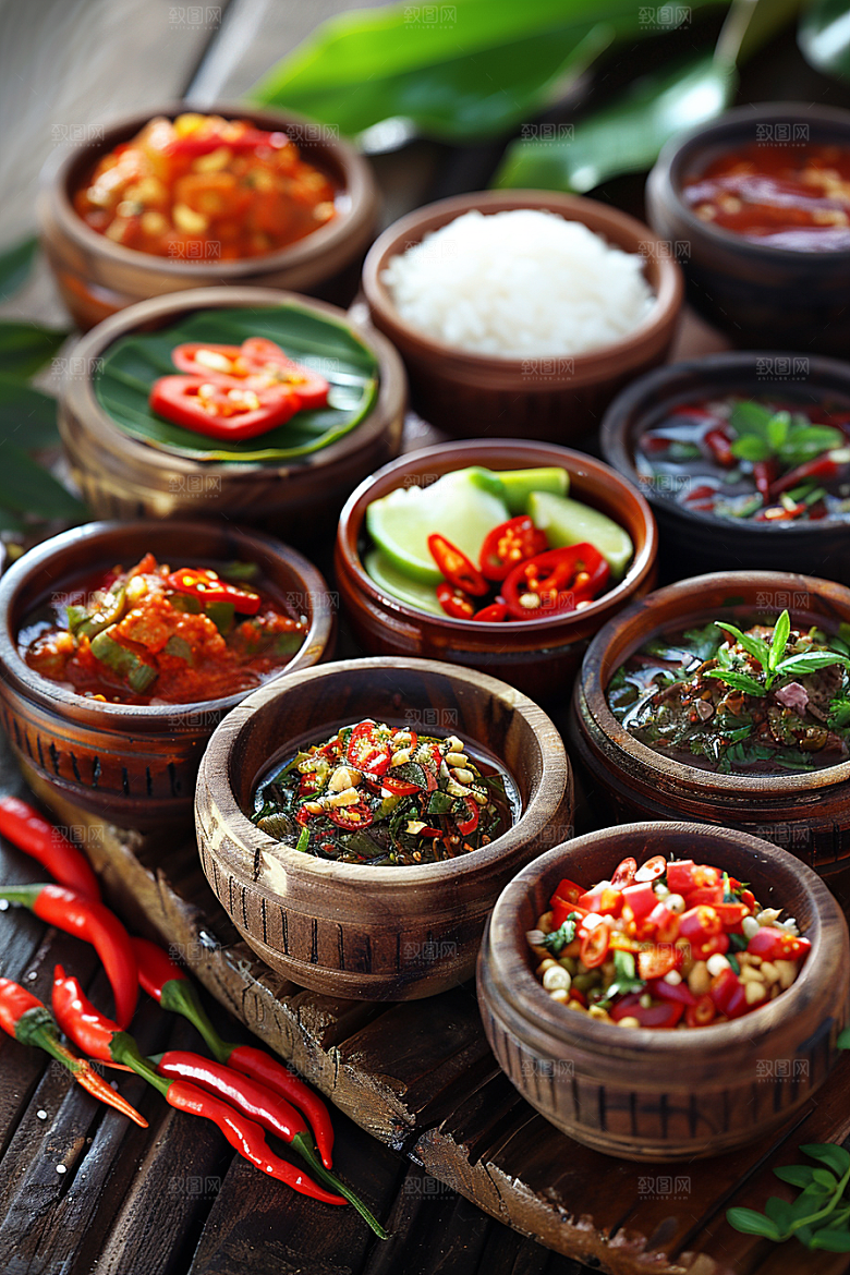 泰国菜特色美味摄影图