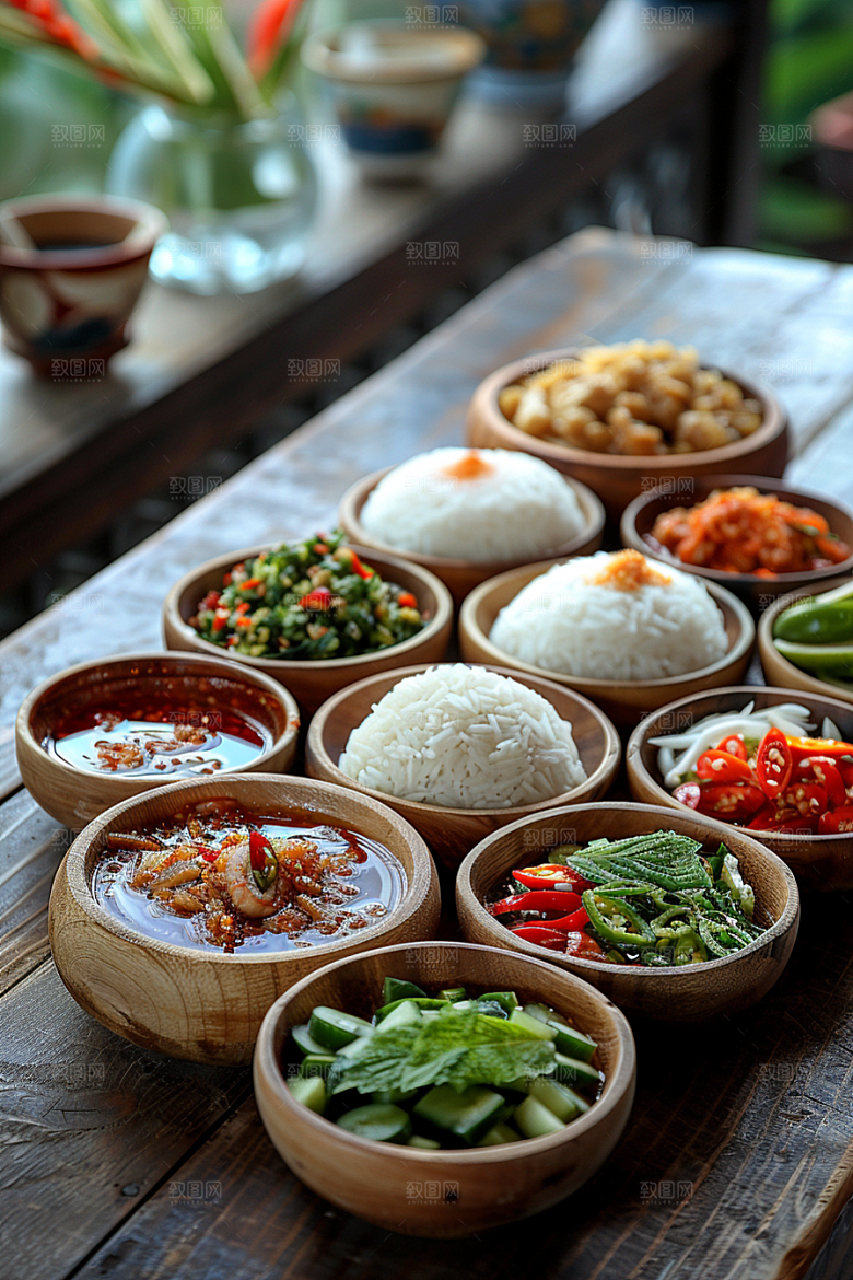 泰国菜地方菜美食摄影图
