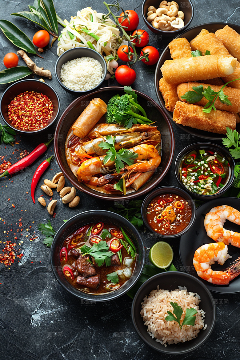 泰国菜特色美食摄影图