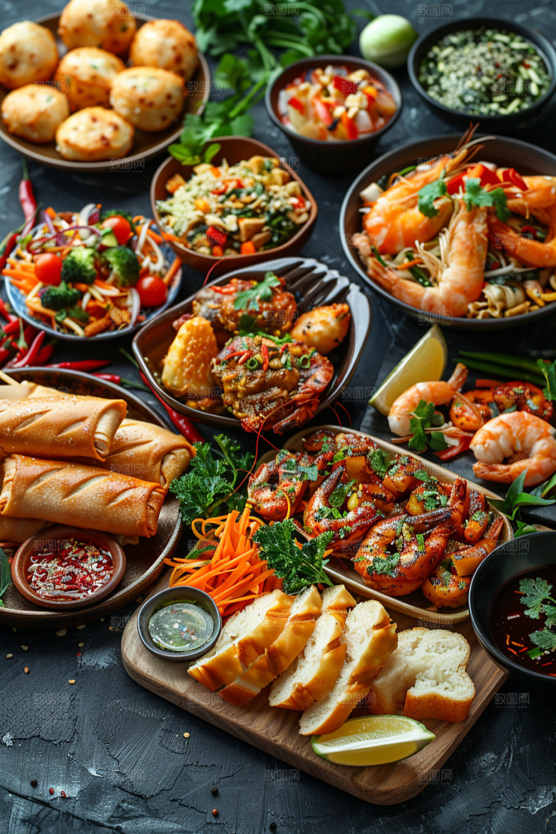 泰国菜香料美食摄影图