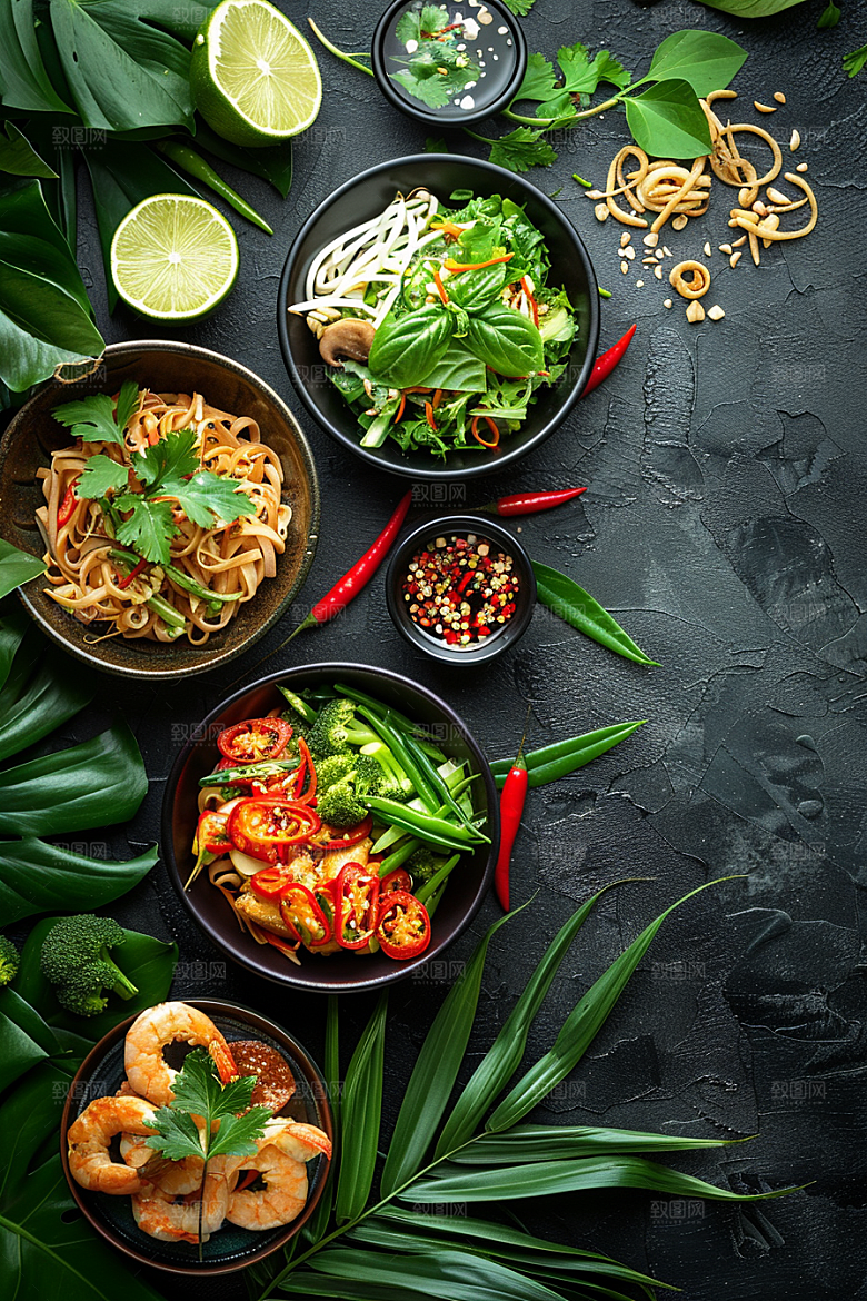 泰国菜美食地方菜摄影图