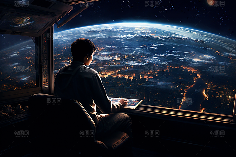 太空男孩宇航员宇宙星空素材