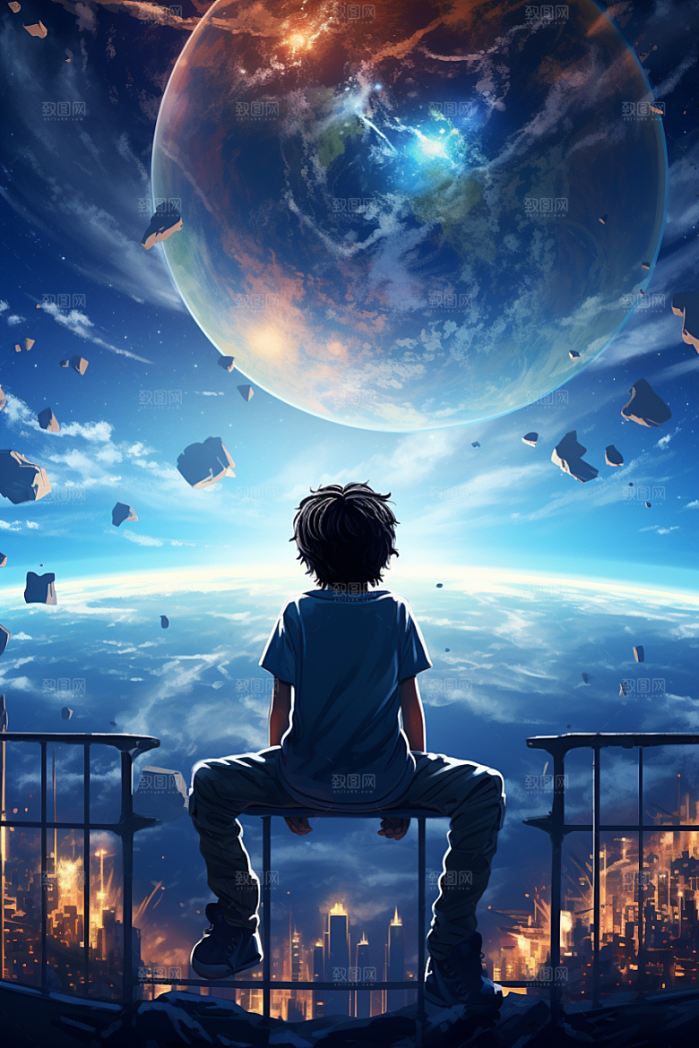 太空男孩空间站航空素材