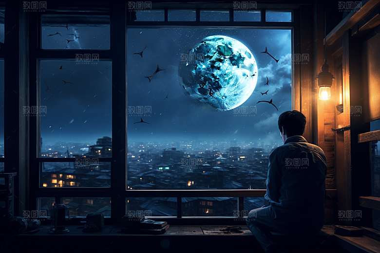 太空男孩科技感宇宙星空素材