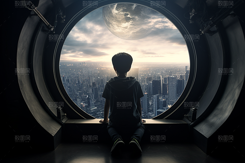 太空男孩宇航员地球素材