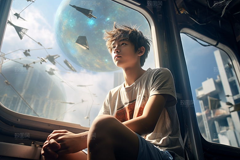 太空男孩未来航天素材