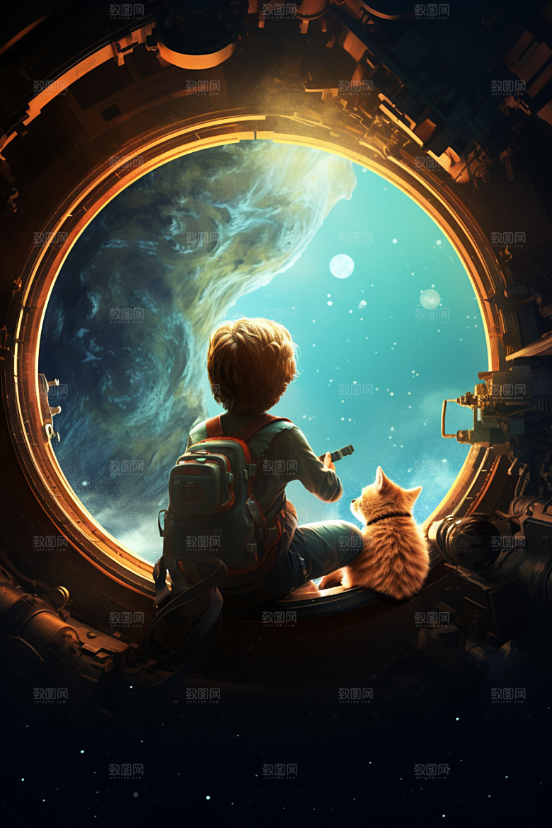 太空男孩科幻高清素材