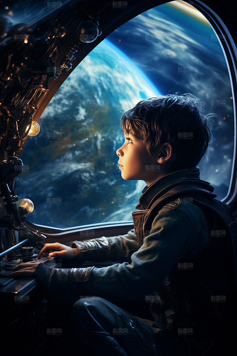 太空男孩空间站星球素材