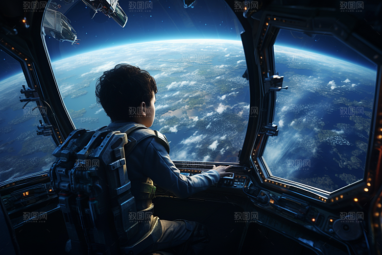 太空男孩空间站星球素材