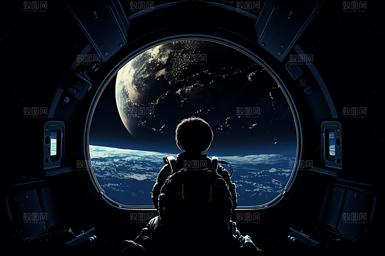 太空男孩空间站星球素材