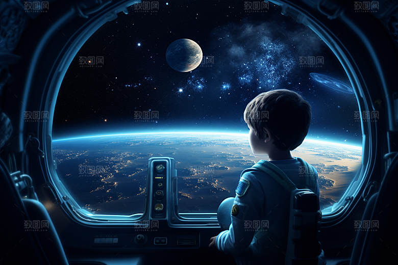 太空男孩地球宇航员素材