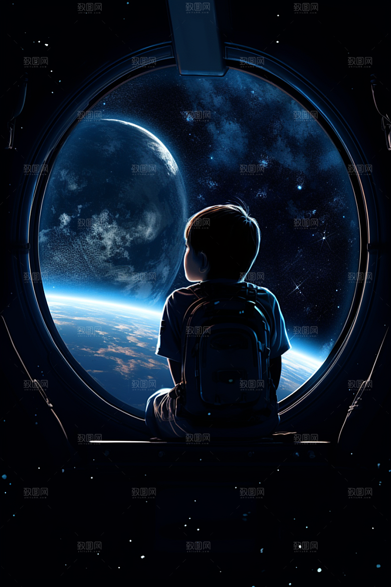 太空男孩宇宙星空高清素材