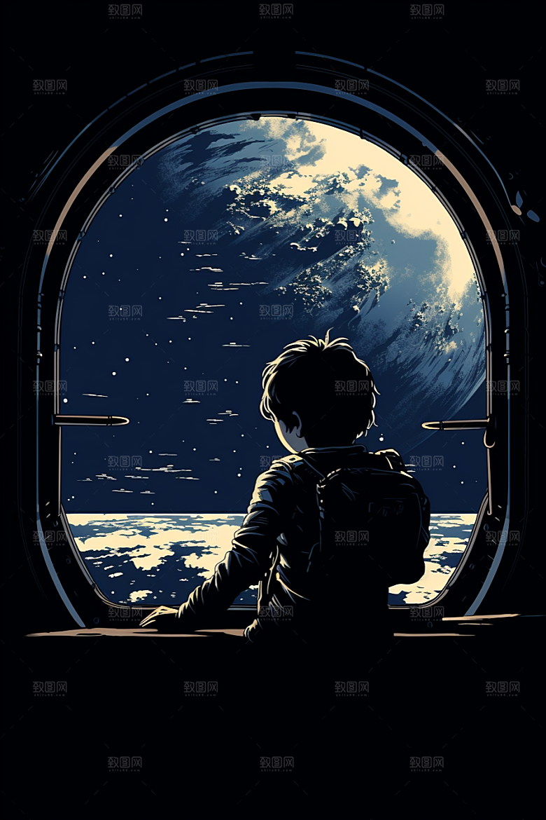 太空男孩科幻未来素材