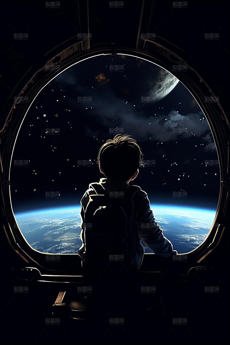 太空男孩空间站宇航员素材