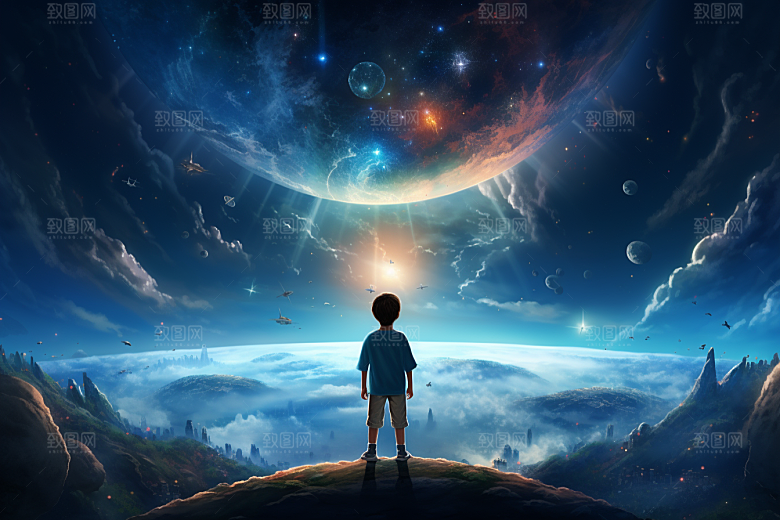 太空男孩航天宇航员素材