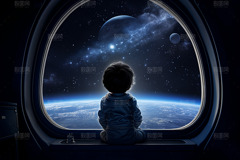 太空男孩航空科幻素材