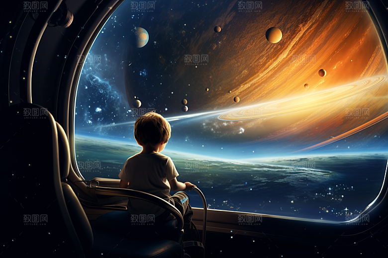 太空男孩科幻航天素材