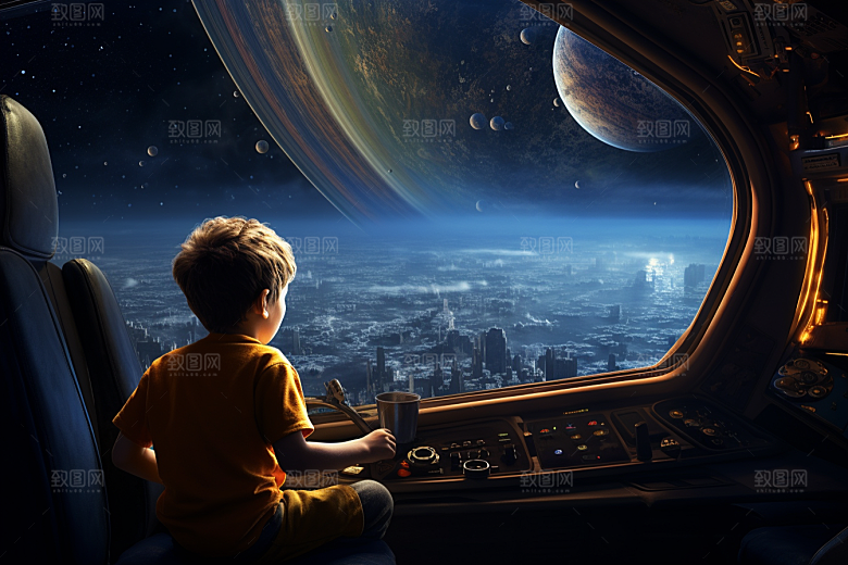 太空男孩航天宇宙星空素材
