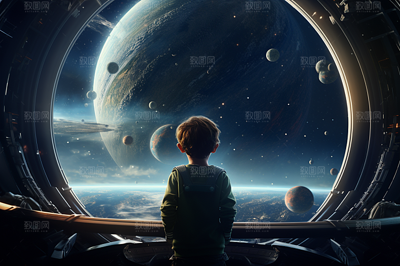 太空男孩宇宙星空航空素材