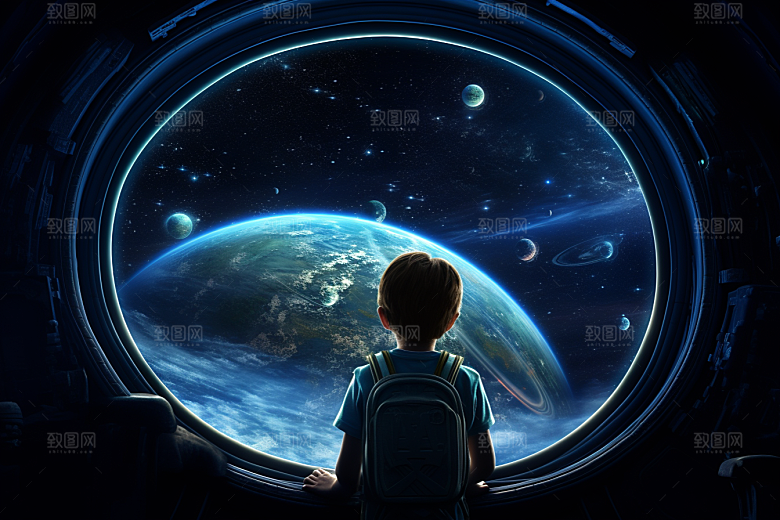 太空男孩星球航天素材