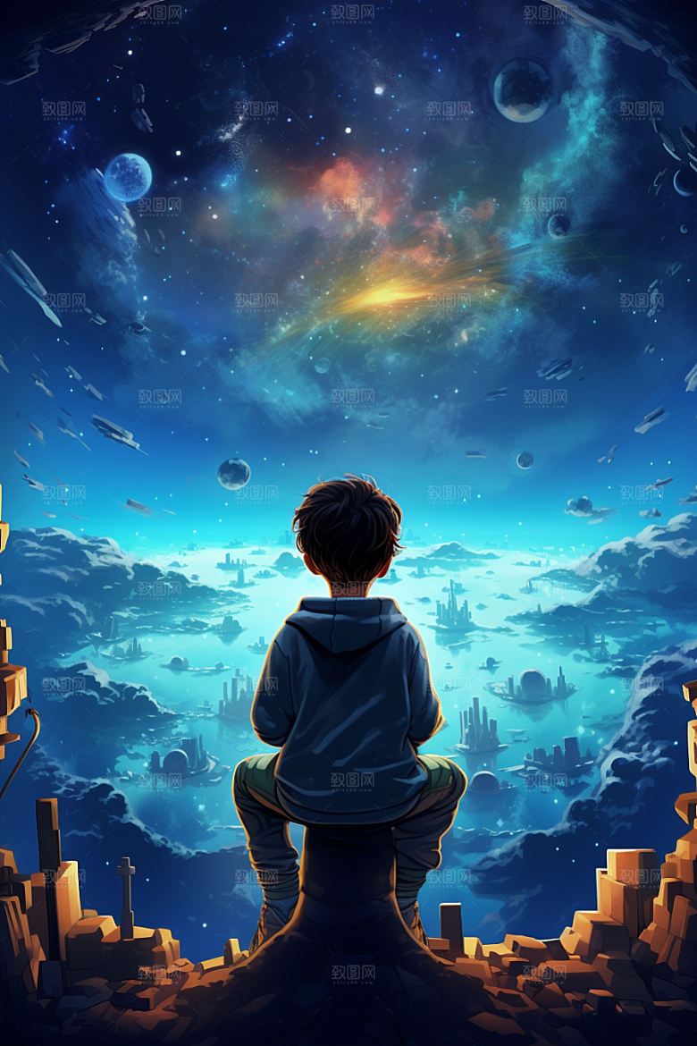 太空男孩航天宇航员素材