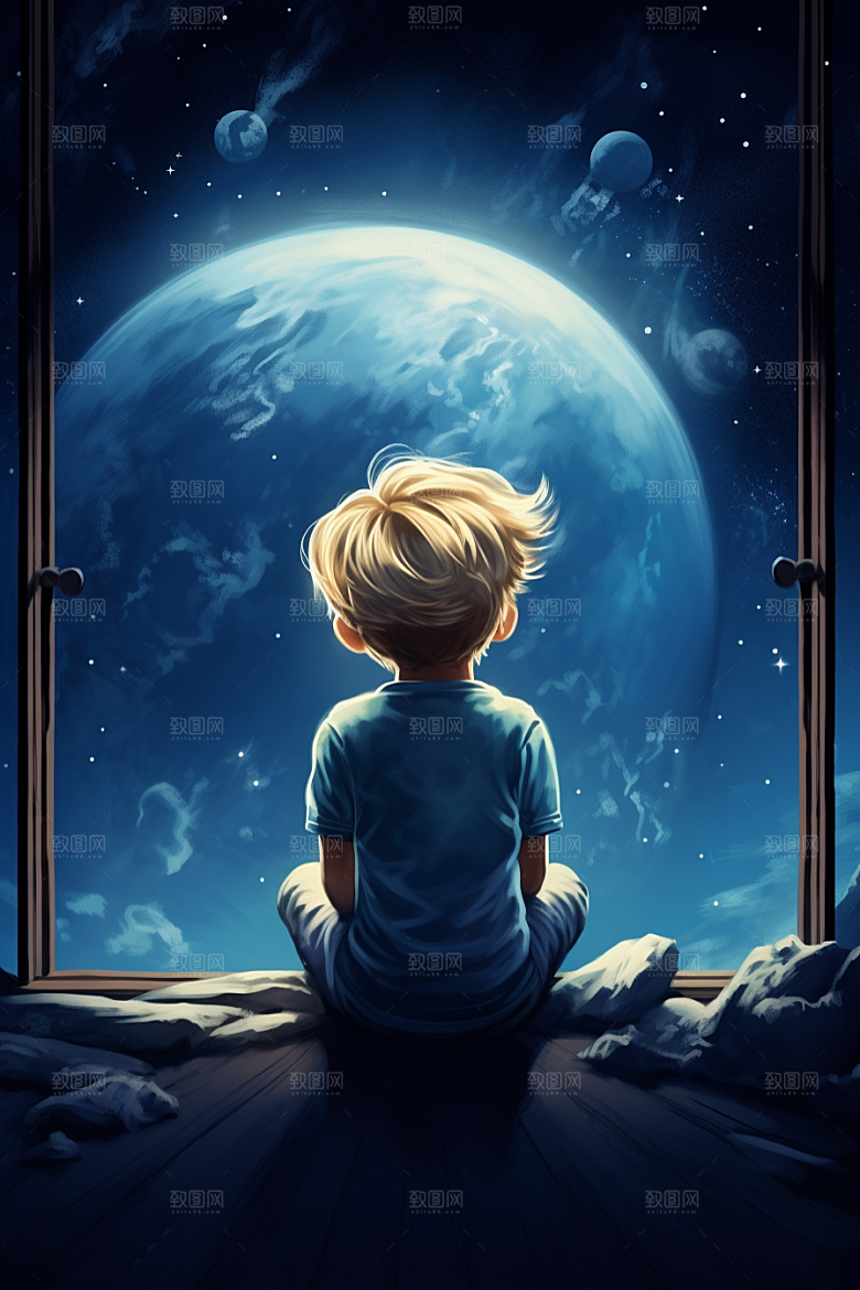 太空男孩星球地球素材