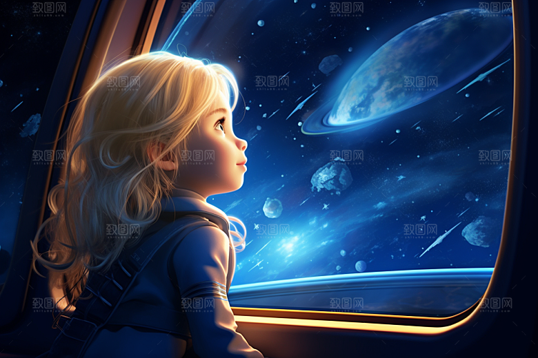太空男孩空间站宇航员素材