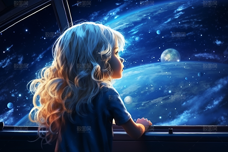 太空男孩科技感星球素材