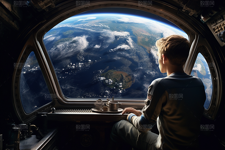 太空男孩航空科幻素材