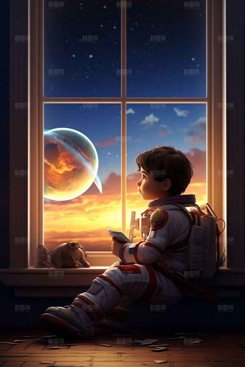 太空男孩未来星球素材
