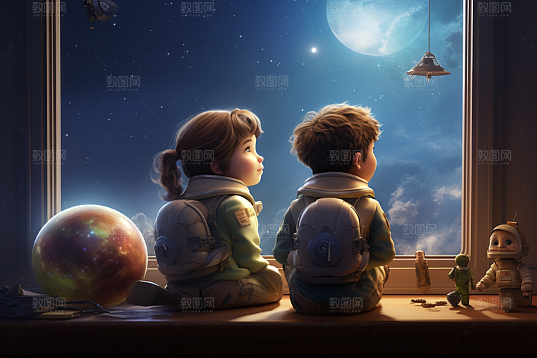 太空男孩未来星球素材