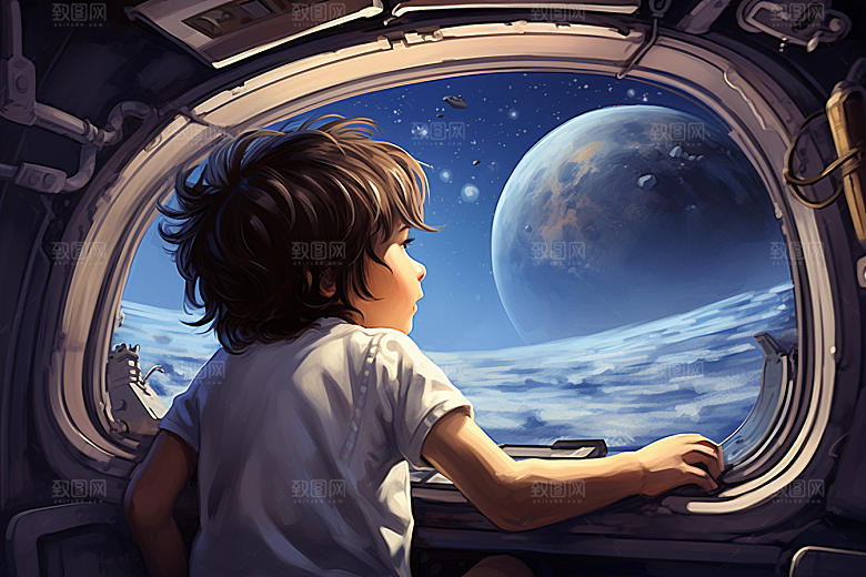 太空男孩空间站宇航员素材