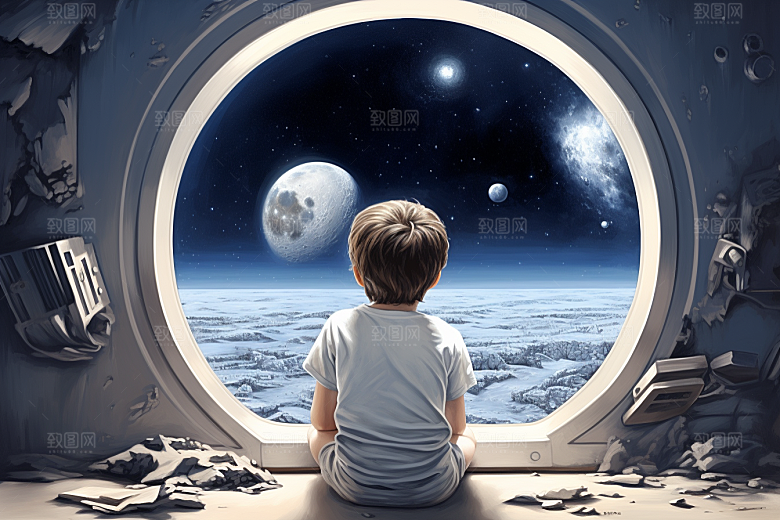 太空男孩星球地球素材