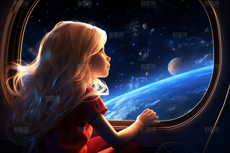 太空男孩科幻航空素材