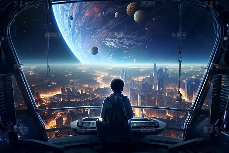 太空男孩科幻宇航员素材